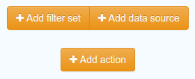 Tasks UI - filter, data source and action creation buttons